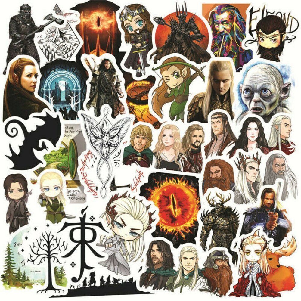 50pcs Lord of the Rings Stickers - Vinyl Decals, LOTR JRR Tolkien, Chara…
